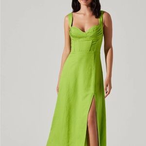 Revolve! Astr The Label Estella Corset Midi Dress in Avacado